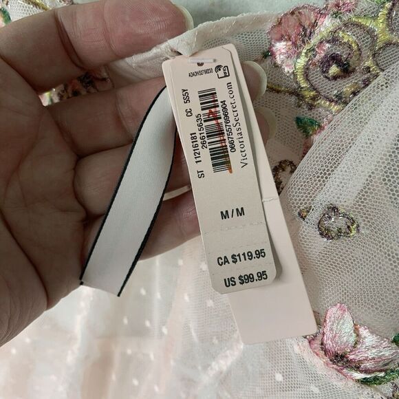 Victorias Secret Floral Embroidered Sheer Mesh Slip Dress Womens Size M NWT $99 - Picture 9 of 13